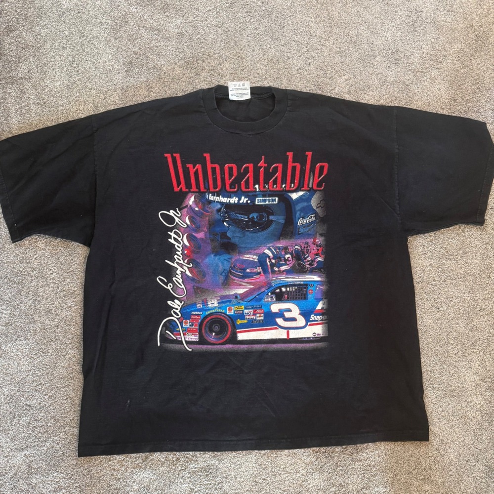 Vintage Chase Authentics Dale Earnhardt Jr Unbeatable NASCAR T-Shirt Black 2XL